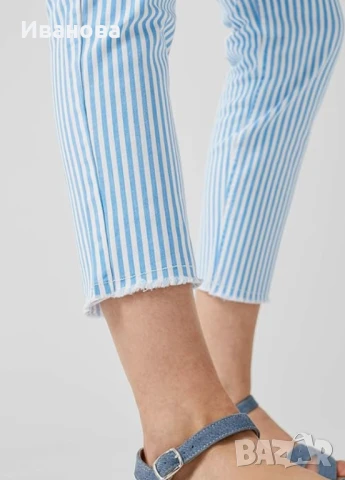 S.Oliver памучен панталон бял/бяло син/синьо, снимка 3 - Панталони - 50594492