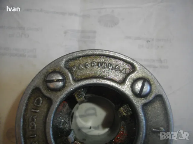 1" цол RIDGID Made in USA РЕЗБОНАРЕЗНА ГЛАВА ЗА РЕЗБИ НА ТРЪБИ ЗА РЪЧЕН ВИНТОРЕЗ ПЛАШКА ПАФТА 1 ЦОЛ, снимка 4 - Други инструменти - 48057705