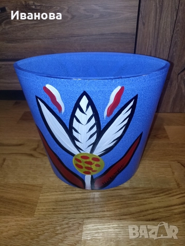 Оригинална ръчно рисувана ваза Costa Boda, снимка 2 - Вази - 52915912