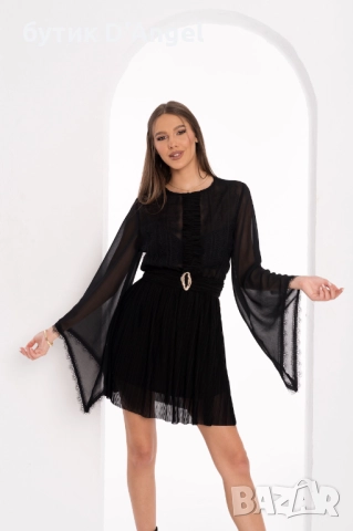 Черна шифонена рокля NOTTE