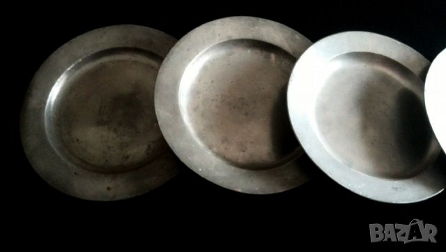 Викториански метални чинии -Zinn, снимка 3 - Антикварни и старинни предмети - 37303835