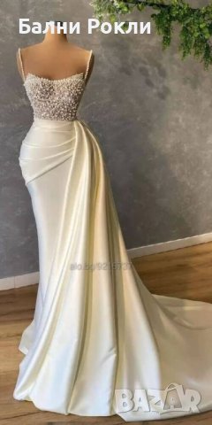 Луксозна бална рокля в бяло, снимка 1 - Рокли - 43545467