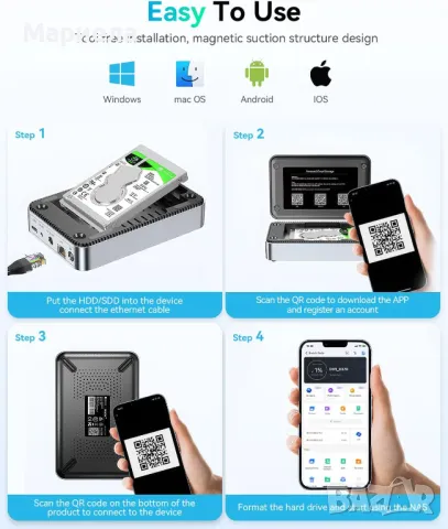 Кутия Yottamaster NAS 2,5" SATA HDD/SSD + SSD 480GB, снимка 16 - Външни хард дискове - 49438734