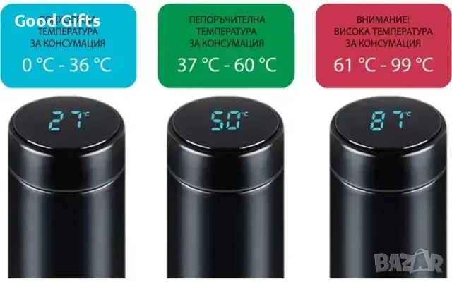 Смарт термос с LED дисплей за измерване на температурата 500 мл, снимка 7 - Други стоки за дома - 47507978