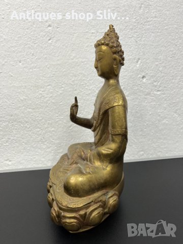 Уникална стара бронзова Буда / будизъм. №4777, снимка 8 - Други ценни предмети - 43073429