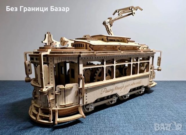 Нов 3D Дървен Пъзел Трамвай 28 Лисабон Механичен Модел 374 Части, снимка 8 - Образователни игри - 43408207