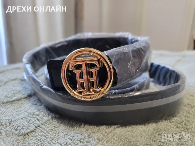 Черен колан по модел на Tommy Hilfiger 