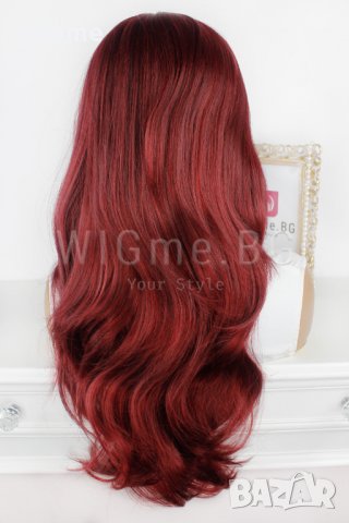 НОВА дълга червена на вълни перука Ребека , снимка 9 - Аксесоари за коса - 23090412