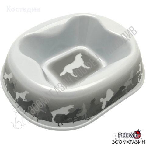 Купа за Куче/Коте - 400ml - Melamine Bowl - Pet Interest-Бял/Сив/Черен, снимка 2 - За кучета - 31138977