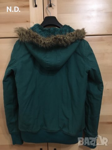 Дамско зелено зимно яке с качулка, John Banner, размер 36/38 S, снимка 3 - Якета - 38974721