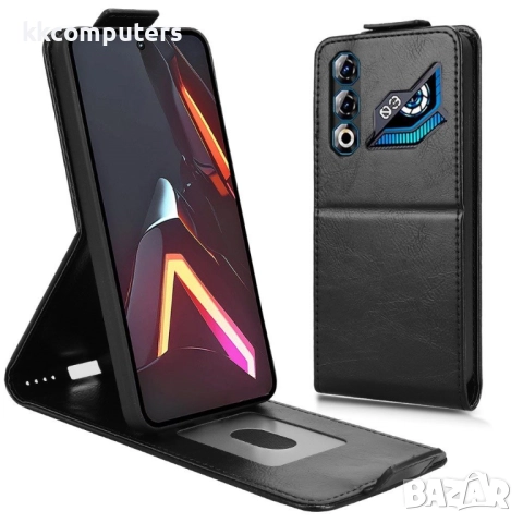 За ZTE nubia Neo 3 GT 5G- Кожен Калъф с Магнитен клип, Стенд и Холдер за Карти | Включен Протектор з, снимка 4 - Калъфи, кейсове - 52245414