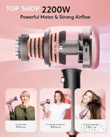 Мощен йонен сешоар stylocks 2200W йонен сешоарс дифузер и концентратор, снимка 2 - Сешоари - 48504748