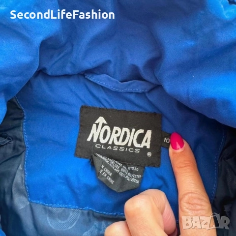 Винтидж яке Nordica Classics 1997 Дамско ски, сноуборд, зимно яке размер М 1996 синьо, снимка 2 - Якета - 52859249