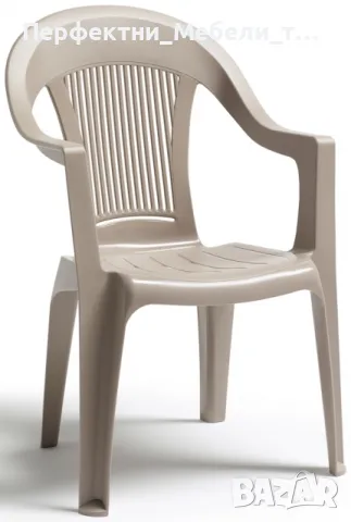 Здрав елегантен пластмасов стол за тераса,балкон,веранда,градина с УВ защита в бял,зелен,бежев цвят, снимка 3 - Градински мебели, декорация  - 49162804