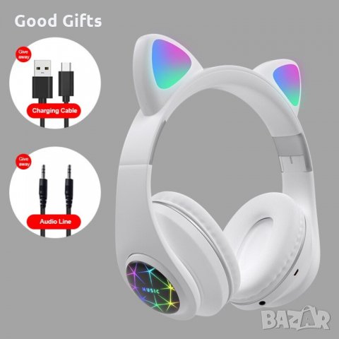 БЕЗЖИЧНИ СЛУШАЛКИ КОТЕШКИ УШИ CAT EAR M2, снимка 3 - Bluetooth слушалки - 35488287