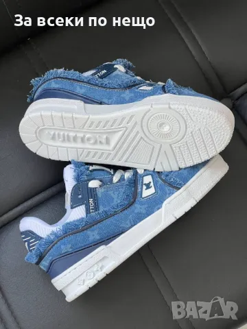 Louis Vuitton Дамски Сини Дънкови Маратонки👟Дамски Спортни Обувки Деним Луис Витон Код E383, снимка 2 - Маратонки - 50424225