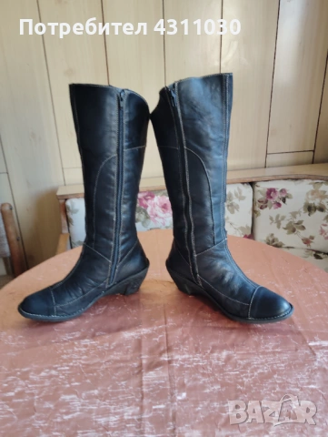 Черни дамски ботуши естествена кожа AICE 41 номер, снимка 5 - Дамски ботуши - 53165898