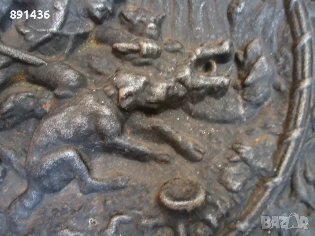 Голямо масивно чугунено пано ловна сцена за интериор, снимка 5 - Декорация за дома - 47405723