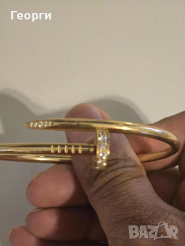 Cartier Juste un Clou 1 към 1 гривна с мойсанити 