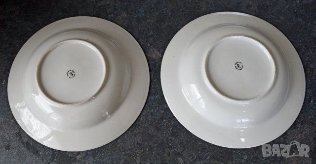 Стар български порцелан 2 чинии, снимка 4 - Сервизи - 38343892