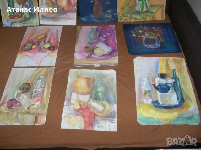 Лот от 10 натюрморта на худ. Десислава Илиева, снимка 3 - Икони - 38817492