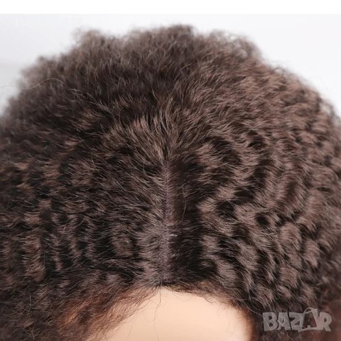 Kinky къдрава обемна омбре кафява перука на път с по-светли краища , снимка 4 - Аксесоари за коса - 51228057