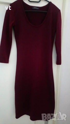 Дамска рокля цвят бордо 