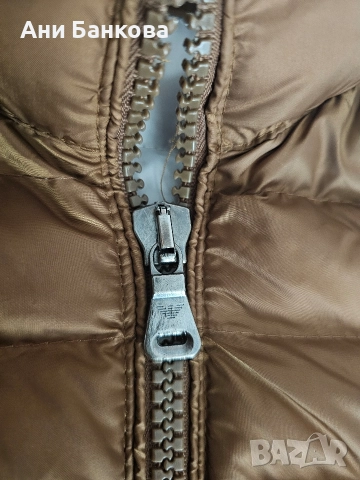 Мъжко преходно яке тип пухенка – Кафяв гланц, Размер S, снимка 2 - Якета - 52979601