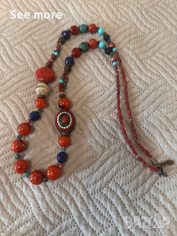 Елегантно и нестандартно колие с корал и тюркоаз, снимка 10 - Колиета, медальони, синджири - 51221327