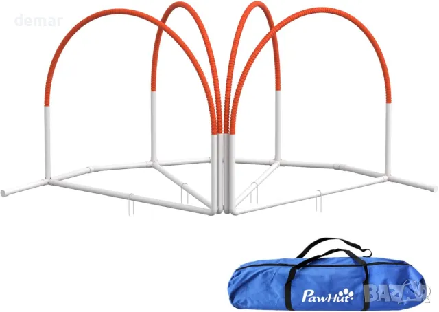 PawHut Комплект оборудване за ловкост на кучета, оранжев