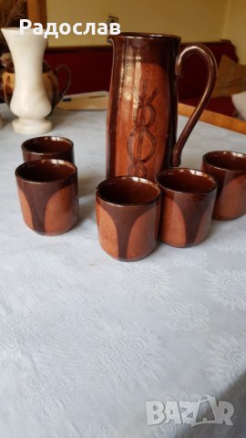 Комплект керамичен кана чаши , снимка 5 - Чаши - 33339276
