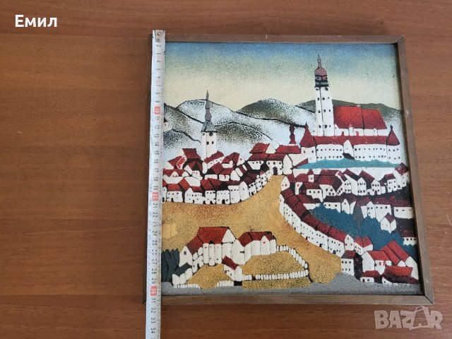 Стара картина пано емайл върху метал, снимка 2 - Колекции - 43966379