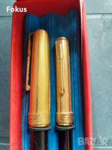 Комплект Союз писалка и молив с рубини златен писец позлата