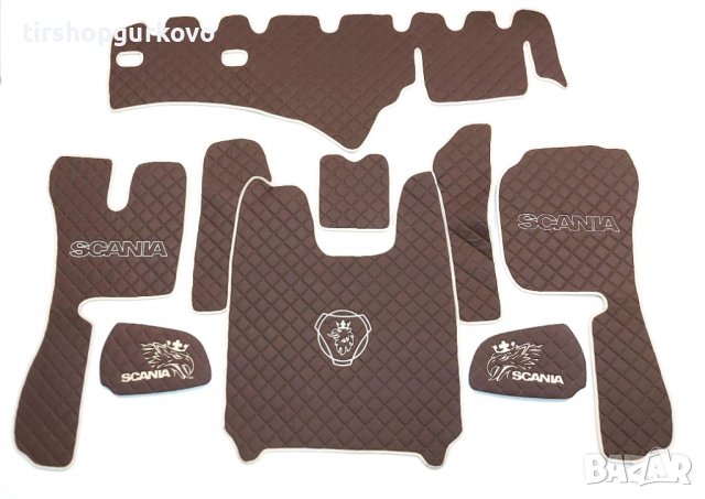 Кожени стелки за SCANIA R 2010-2016 година с три бродирани лога, снимка 10 - Аксесоари и консумативи - 39936844