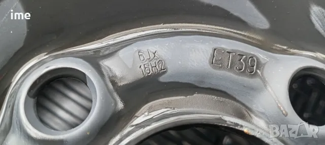 1бр. нова железна джанта 6J15 ET39. 4x100мм. Свалена от Opel Meriva. Става и на Corsa, Astra и др., снимка 5 - Гуми и джанти - 49911705