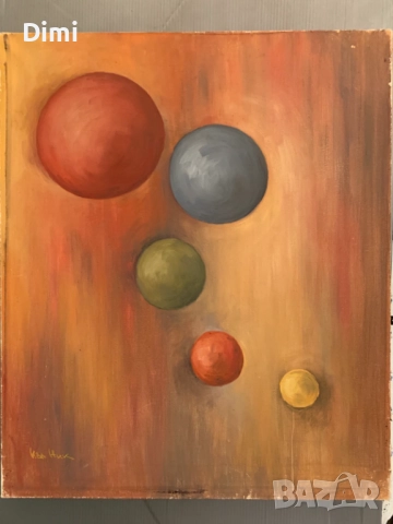 ИВА НИКОЛОВА масло "Космос" , снимка 2 - Картини - 52838399