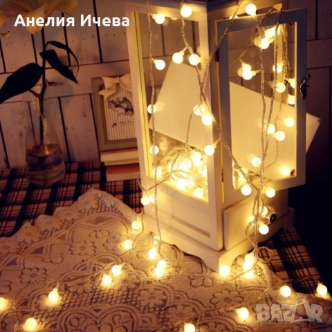 Соларно коледно LED осветление, 60 броя, 6 метра, снимка 9 - Лед осветление - 51985014