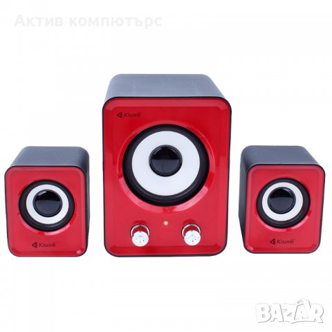 Тонколони Kisonli U-2400, 5W+3Wх2, USB Red, снимка 2 - Тонколони - 34839947