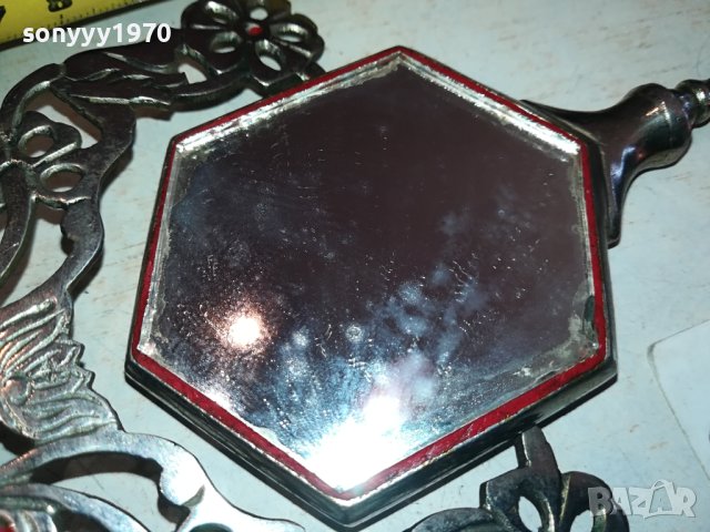 СТАРО МЕТАЛНО ОГЛЕДАЛЦЕ ОТ ФРАНЦИЯ 0412231122, снимка 4 - Антикварни и старинни предмети - 43265266