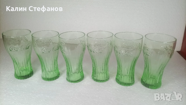 Чаши Кока Кола от макдоналдс, зеленикави, 6 бр еднакви, снимка 3 - Чаши - 51603256