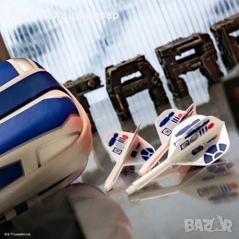 Нов дартс комплект Target Darts STAR WARS R2-D2 K-Flex перки и дръжки 3 броя, снимка 7 - Други спортове - 52630306