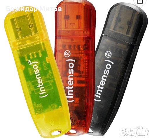 Intenso Rainbow Line USB 2.0 Memory Stick 3 x 32 GB Жълт / Червен / Черен, снимка 3 - USB Flash памети - 40597119