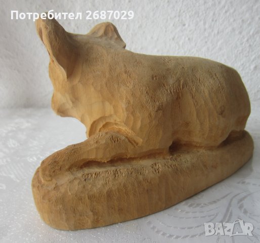 Вол бик крава дървена фигура статуетка, снимка 3 - Статуетки - 37587768