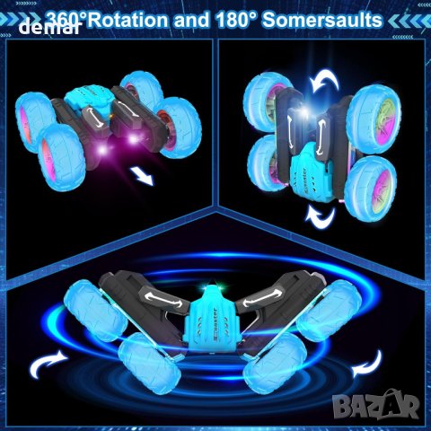 Immver каскадьорска кола за деца 2,4 Ghz радиоуправляема , синя, снимка 5 - Коли, камиони, мотори, писти - 43114692