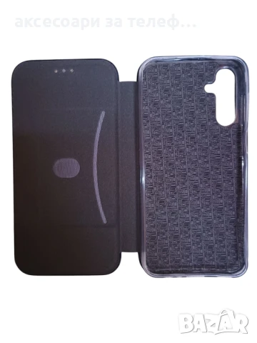 Черен Кожен калъф тип тефтер за Samsung galaxy A15, снимка 3 - Калъфи, кейсове - 50891609