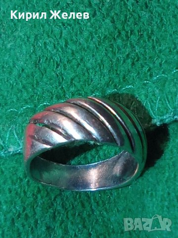 СТАР СРЕБЪРЕН АРТ ДЕКО ПРЪСТЕН ВИСОКА ПРОБА СРЕБРО АНГЛИЯ АЖУРНА МАЙСТОРСКА РЪЧНА ИЗРАБОТКА 25805, снимка 3 - Пръстени - 35747958