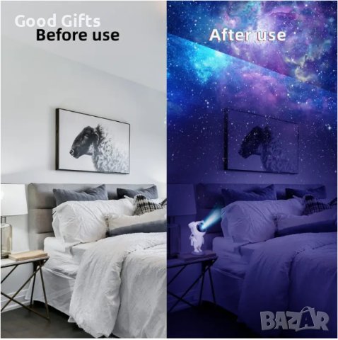 Лампа проектор Астронавт, звезден проектор, Нощна лампа за деца, снимка 8 - Лед осветление - 42309040