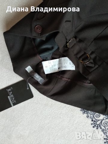 Нов дамски тъмнокафяв панталон, снимка 5 - Панталони - 32432329