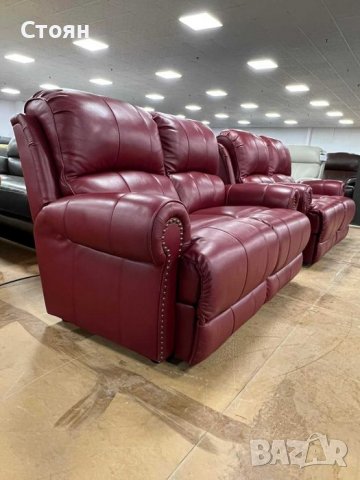 Червени дивани две двойки - естествена кожа, снимка 8 - Дивани и мека мебел - 39711833