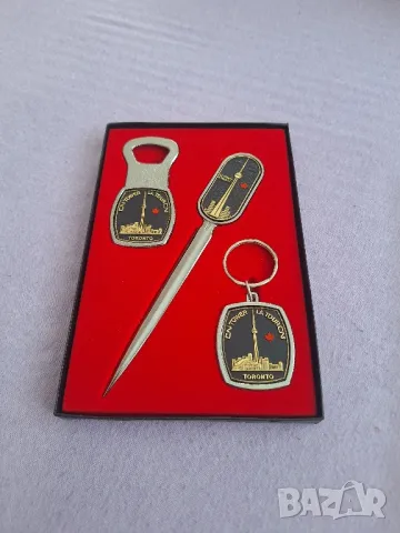 комплект нож за писма ,отварачка и ключодържател CN Tower Toronto Canada